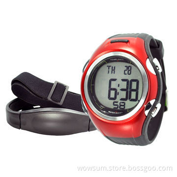 Calorie counter heart rate monitor watch with chest belt